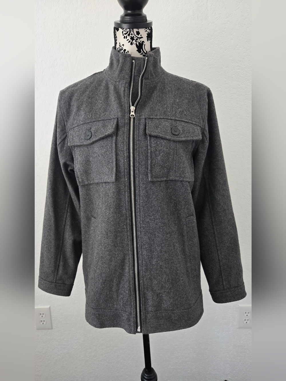 Old Navy Gray Military-Style Kids Jacket